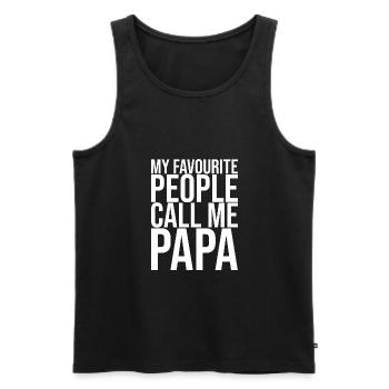 My favorite people call me dad - Men's Premium Organic Tank Top - black - Front - Michal (187cm)