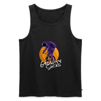 BMX astronaut bike freestyle shirt gift - Men's Premium Organic Tank Top - black - Front - Michal (187cm)