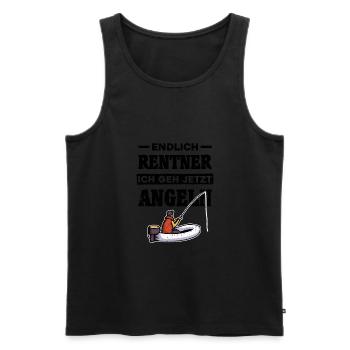 Endlich Rentner Angeln Papa Geschenk Rente Opa - Männer Premium Bio Tank Top - Schwarz - Vorne - Michal (187cm)