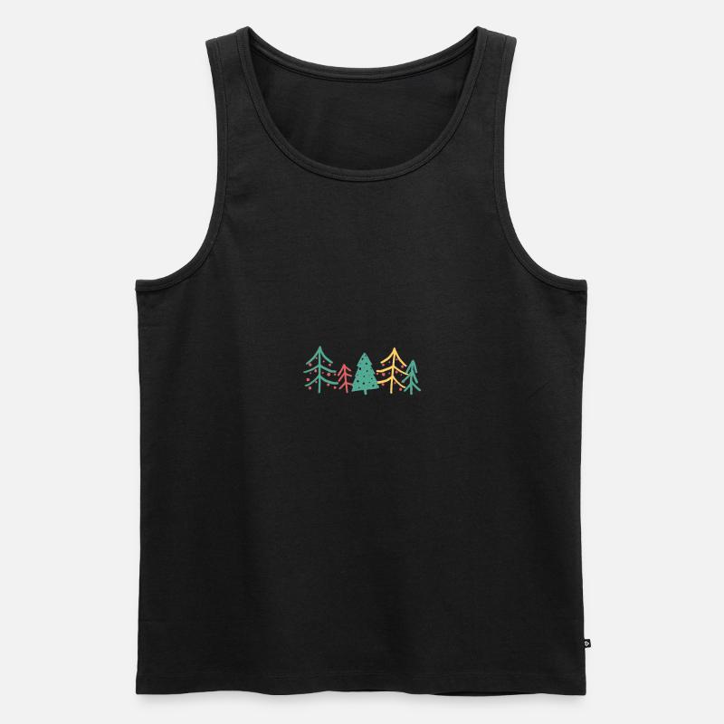 Weihnachtsbaum - Männer Premium Bio Tank Top - Schwarz