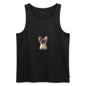 extraordinary sphinx cat - Men's Premium Organic Tank Top - black - Front - AI Model Male 178 light (178cm)