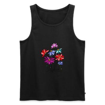 Fleurs - Débardeur bio Premium Homme - noir - Devant - Michal (187cm)