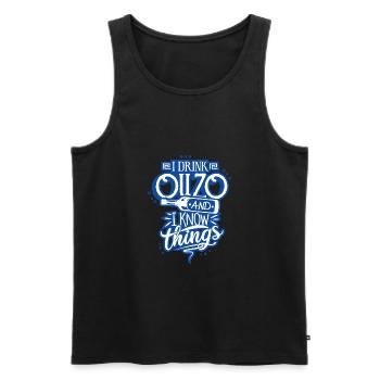Ouzo Anisschnaps Greece Alcohol Greek - Men's Premium Organic Tank Top - black - Front - Michal (187cm)
