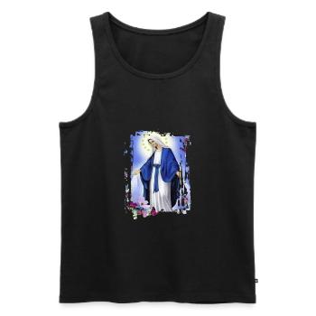 Holly Mary Maria Madonna Mariana Jungfrau Maria - Männer Premium Bio Tank Top - Schwarz - Vorne - AI Model Male 178 light (178cm)