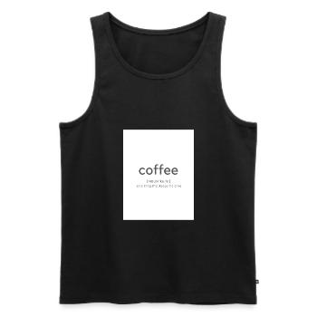 coffee white - Men's Premium Organic Tank Top - black - Front - AI Model Male 178 light (178cm)
