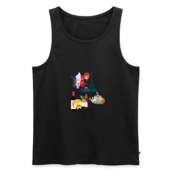 The charm of France - Men's Premium Organic Tank Top - black - Front - AI Model Male 178 light (178cm)