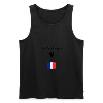 FIER D’ÊTRE FRANÇAIS - Débardeur bio Premium Homme - noir - Devant - AI Model Male 178 light (178cm)