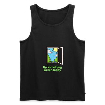 Do something Green today! - Männer Premium Bio Tank Top - Schwarz - Vorne - AI Model Male 178 light (178cm)