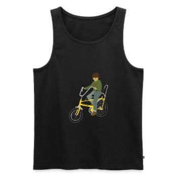 70s Kid on a Chopper - Men's Premium Organic Tank Top - black - Front - AI Model Male 178 light (178cm)