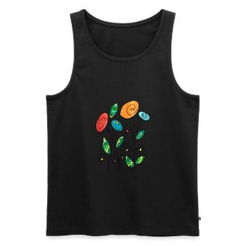 Blumen - Männer Premium Bio Tank Top - Schwarz - Vorne - Michal (187cm)