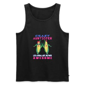 Crazy Aunticorn Like A Normal Aunt More Awesome - Men's Premium Organic Tank Top - black - Front - Michal (187cm)