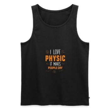 I Love Physic it makes people cry - Débardeur bio Premium Homme - noir - Devant - AI Model Male 178 light (178cm)