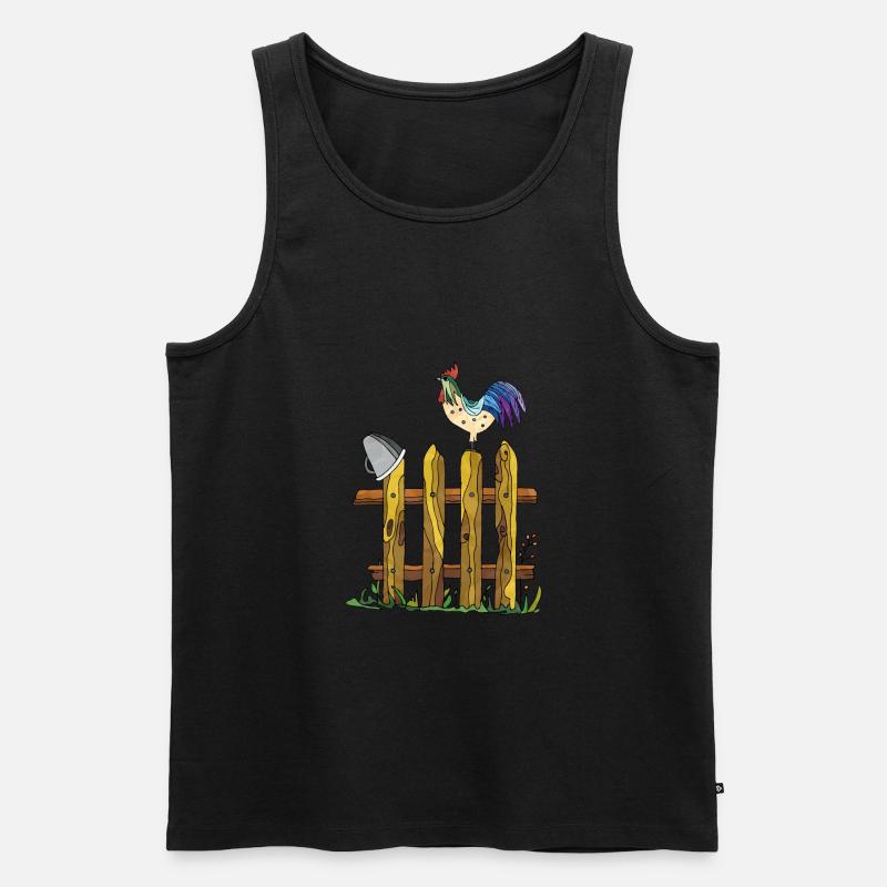 Hahn - Männer Premium Bio Tank Top - Schwarz