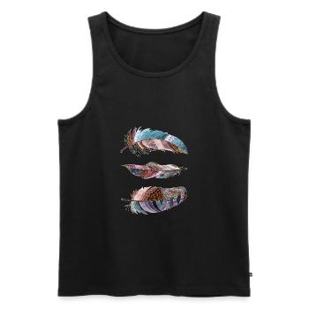 Feder - Männer Premium Bio Tank Top - Schwarz - Vorne - Michal (187cm)