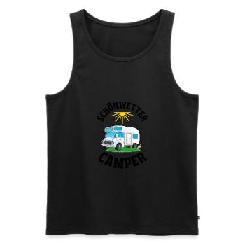 Schönwetter Camper - Männer Premium Bio Tank Top - Schwarz - Vorne - Michal (187cm)