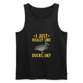 I Just Really Like Ducks OK - Men's Premium Organic Tank Top - black - Front - AI Model Male 178 light (178cm)