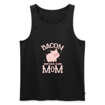 cochon au bacon Design pour un drôle d’amoureux de blagues et d’animaux - Débardeur bio Premium Homme - noir - Devant - AI Model Male 178 light (178cm)