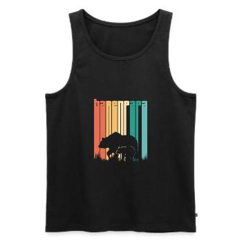 Bear Papa Father's Day Gift Bear Papa Child Baby - Men's Premium Organic Tank Top - black - Front - Michal (187cm)