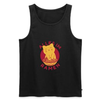 Alles Im Ramen - Lustiges Japanisches Katzen - Männer Premium Bio Tank Top - Schwarz - Vorne - Michal (187cm)