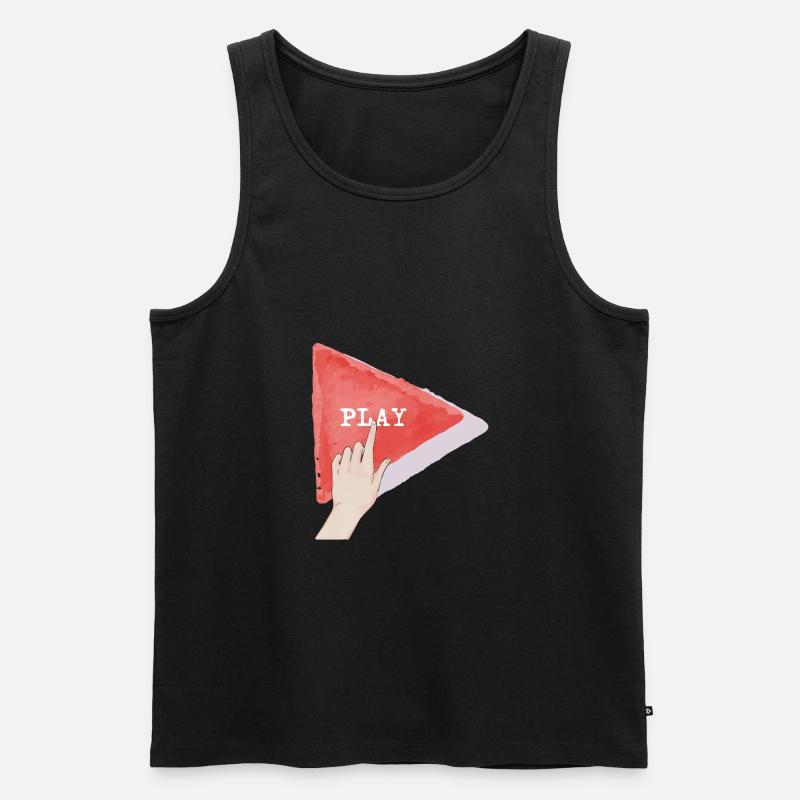 Play Button - Männer Premium Bio Tank Top - Schwarz