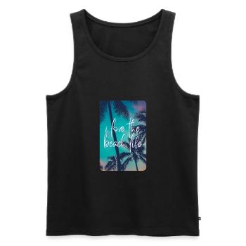 i love the beach life - Männer Premium Bio Tank Top - Schwarz - Vorne - Michal (187cm)