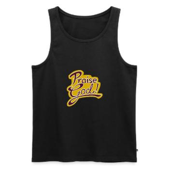Praise God! - Männer Premium Bio Tank Top - Schwarz - Vorne - Michal (187cm)
