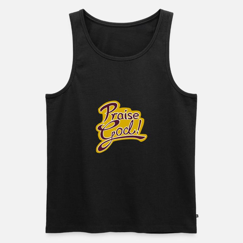 Praise God! - Männer Premium Bio Tank Top - Schwarz