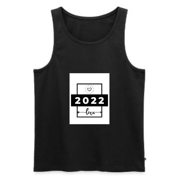 2022 - Männer Premium Bio Tank Top - Schwarz - Vorne - Michal (187cm)