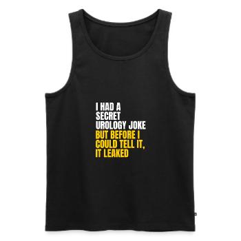Secret Urology joke - Men's Premium Organic Tank Top - black - Front - AI Model Male 178 light (178cm)