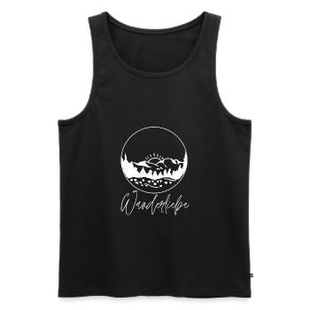 Wanderliebe - Natur, Wandern, Outdoor, grün - Männer Premium Bio Tank Top - Schwarz - Vorne - AI Model Male 178 light (178cm)
