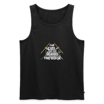 Girls love drums - the girl on the drum kit - Men's Premium Organic Tank Top - black - Front - AI Model Male 178 light (178cm)