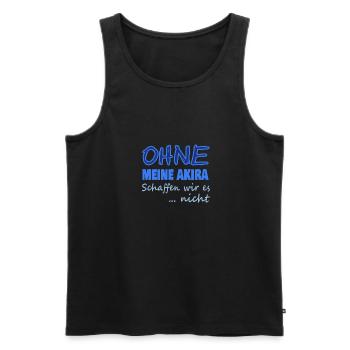 akira - Männer Premium Bio Tank Top - Schwarz - Vorne - Michal (187cm)