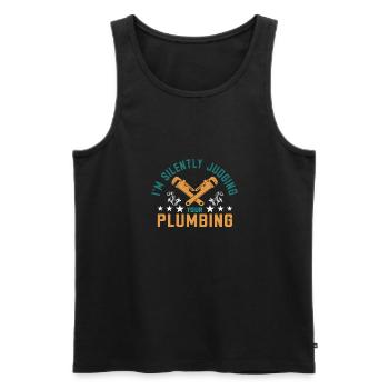 Handwerker Installateur Spruch Klempner - Männer Premium Bio Tank Top - Schwarz - Vorne - Michal (187cm)