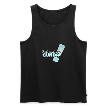 Vorname Gunda - Männer Premium Bio Tank Top - Schwarz - Vorne - AI Model Male 178 light (178cm)
