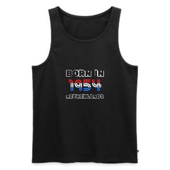 Netherlands 1954 - Men's Premium Organic Tank Top - black - Front - Michal (187cm)