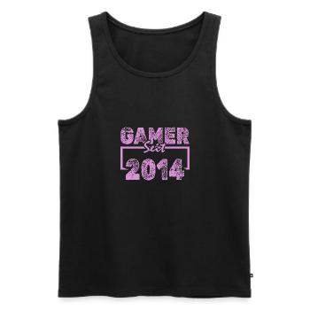 Jahr 2014 - Männer Premium Bio Tank Top - Schwarz - Vorne - AI Model Male 178 light (178cm)