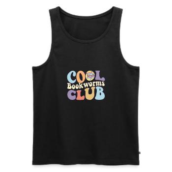 Cool Bookworms Club Loves Reading Book Reader - Men's Premium Organic Tank Top - black - Front - AI Model Male 178 light (178cm)