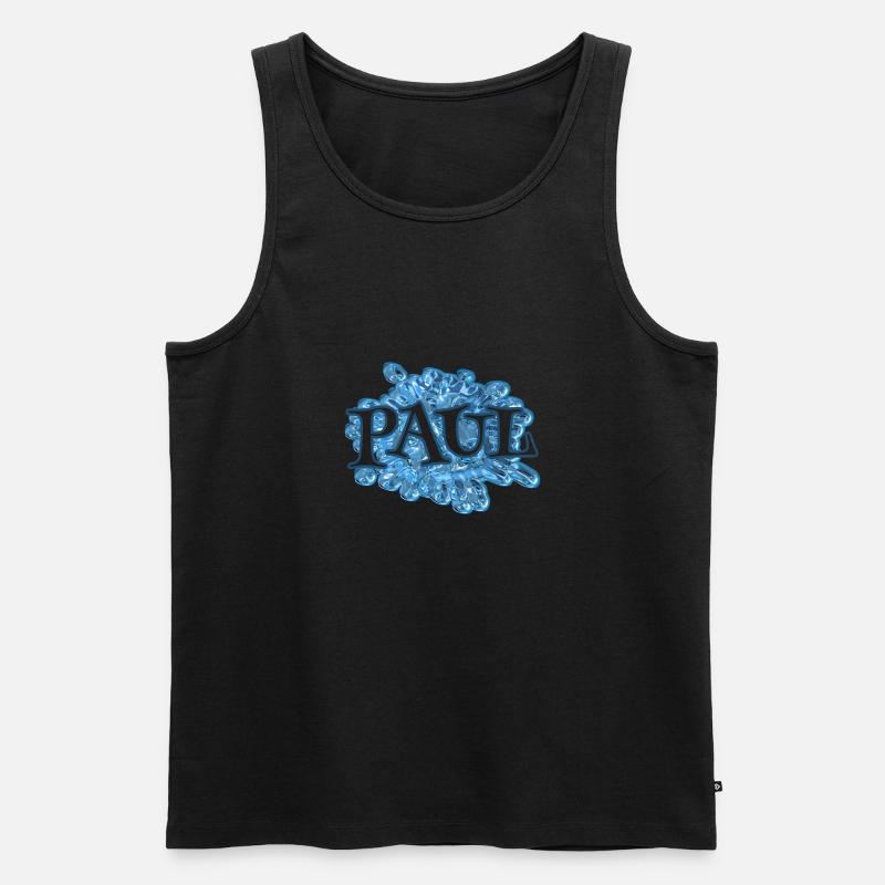 Wassertropfen Name Paul - Männer Premium Bio Tank Top - Schwarz