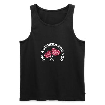 I'm A Sucker For You Funny Valentine's Pun - Men's Premium Organic Tank Top - black - Front - Michal (187cm)