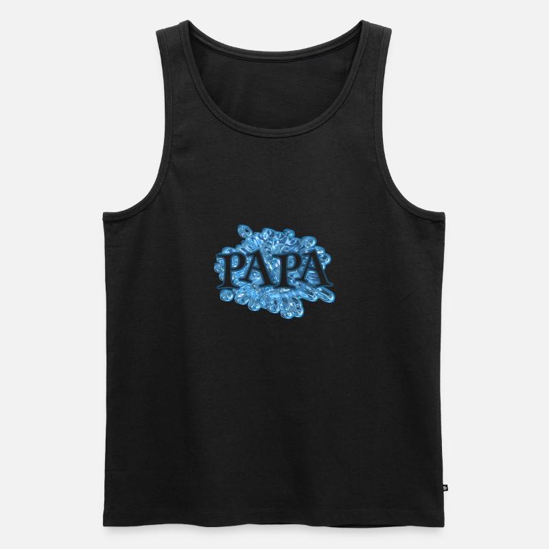 papa papa - Männer Premium Bio Tank Top - Schwarz