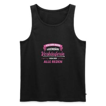 Einzelhandel Verkäuferin Kauffrau im Einzelhandel - Männer Premium Bio Tank Top - Schwarz - Vorne - Michal (187cm)