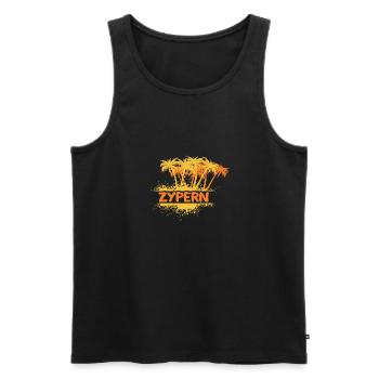 Party Zypern - Männer Premium Bio Tank Top - Schwarz - Vorne - AI Model Male 178 light (178cm)