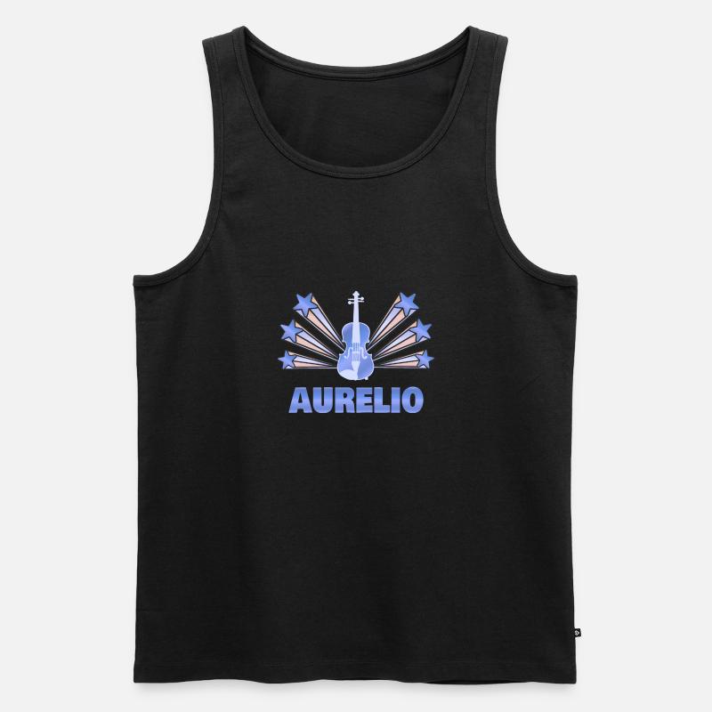Aurelio als Musikinstrument - Männer Premium Bio Tank Top - Schwarz