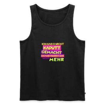 Witziges "Ich hab's nicht kaputt gemacht" Design - Männer Premium Bio Tank Top - Schwarz - Vorne - AI Model Male 178 light (178cm)