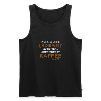 Kaffee Zubehör Koffein Getränk Wachmacher Kaffee - Männer Premium Bio Tank Top - Schwarz - Vorne - Michal (187cm)
