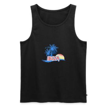 Ibiza Beach - Men's Premium Organic Tank Top - black - Front - Michal (187cm)