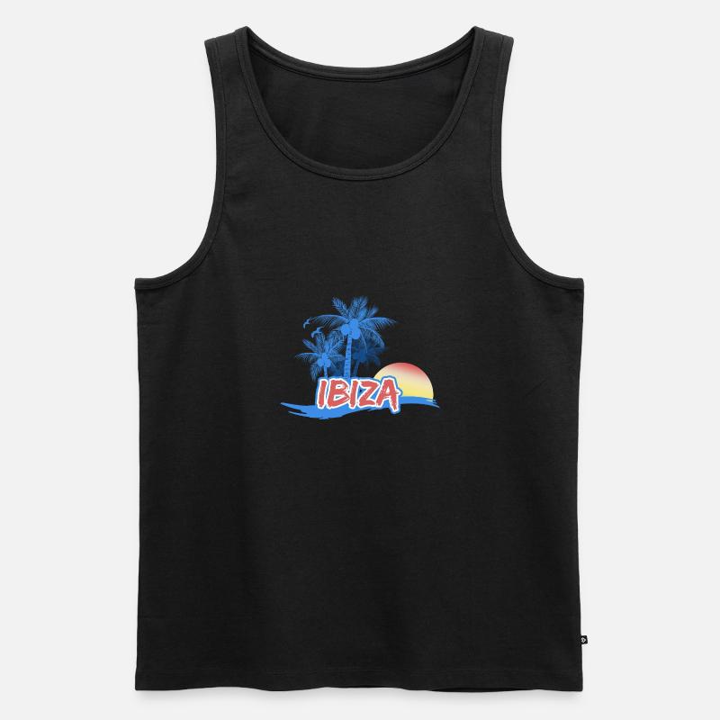 Strand Ibiza - Männer Premium Bio Tank Top - Schwarz