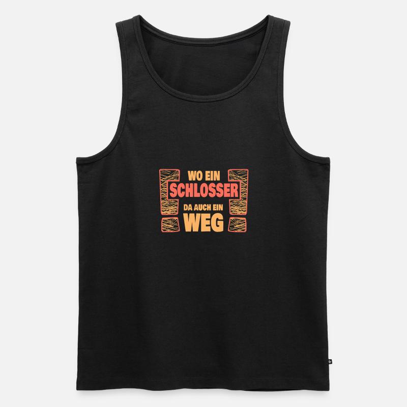 Spruch Schlosser - Männer Premium Bio Tank Top - Schwarz