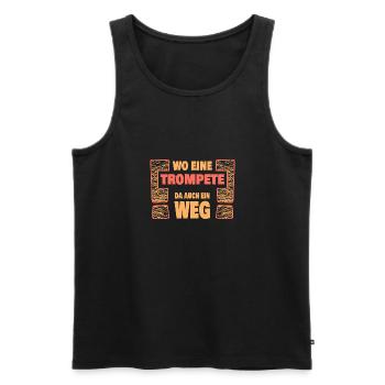 Spruch Trompete - Männer Premium Bio Tank Top - Schwarz - Vorne - AI Model Male 178 light (178cm)