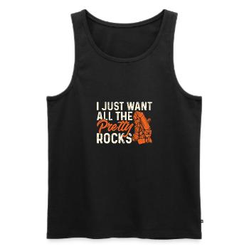 Rockhound Geology Rock Collecting Stone Collectors - Men's Premium Organic Tank Top - black - Front - Michal (187cm)